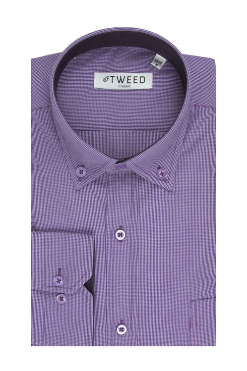 Ανδρικό Πουκάμισο Μοβ Tweed