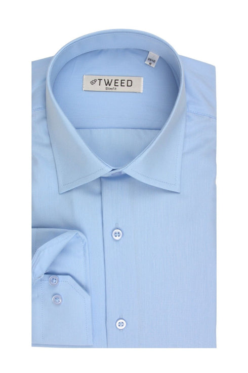 Ανδρικό Πουκάμισο Στενή Γραμμή Γαλάζιο Tweed