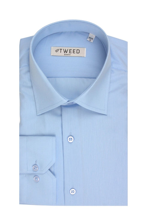 Ανδρικό Πουκάμισο Στενή Γραμμή Γαλάζιο Tweed