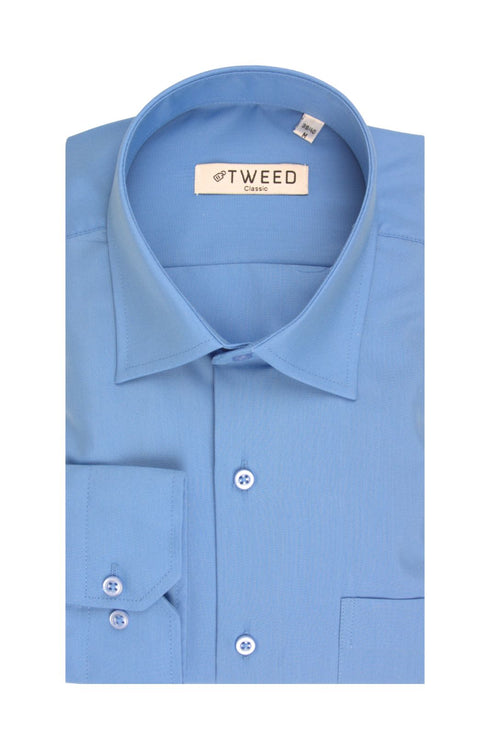 Ανδρικό Πουκάμισο με Τσέπη Μπλε Ρουά Tweed