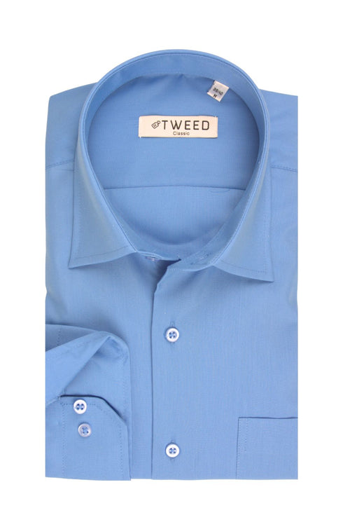 Ανδρικό Πουκάμισο με Τσέπη Μπλε Ρουά Tweed