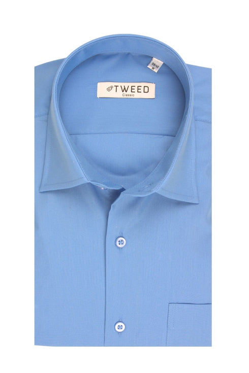 Ανδρικό Πουκάμισο με Τσέπη Μπλε Ρουά Tweed