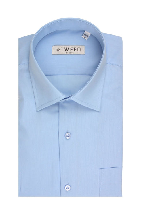 Ανδρικό Πουκάμισο με Τσέπη Γαλάζιο Tweed