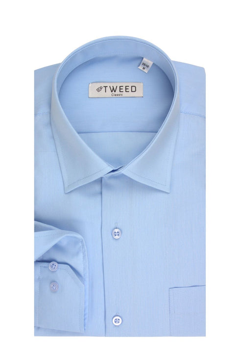 Ανδρικό Πουκάμισο με Τσέπη Γαλάζιο Tweed