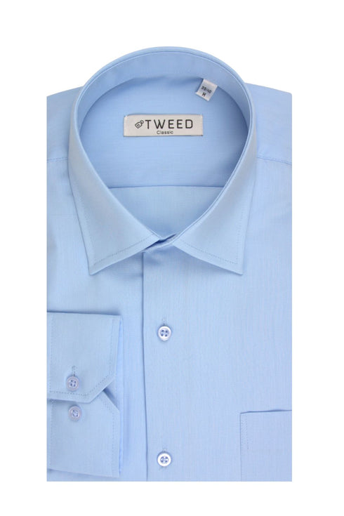 Ανδρικό Πουκάμισο με Τσέπη Γαλάζιο Tweed