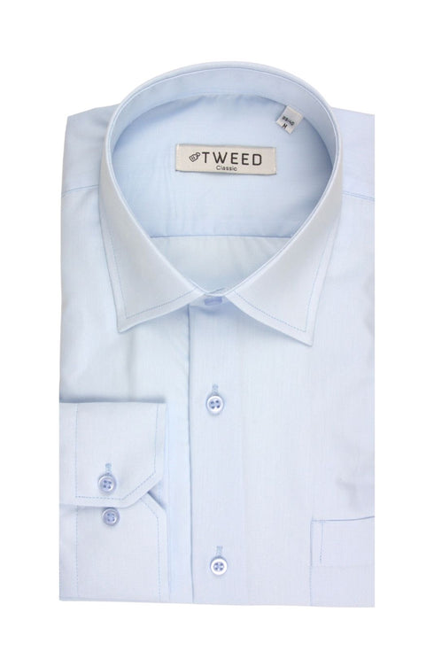 Ανδρικό Πουκάμισο με Τσέπη Σιέλ Tweed