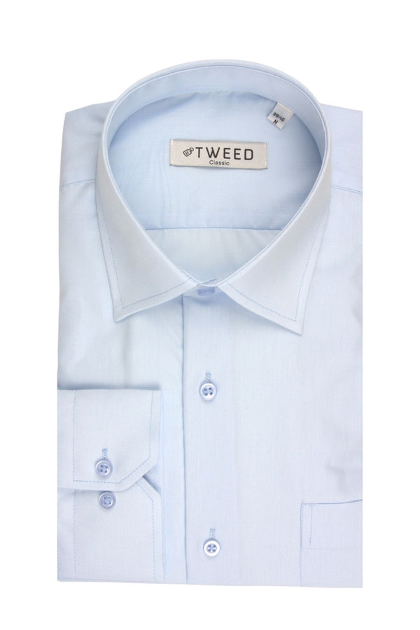 Ανδρικό Πουκάμισο με Τσέπη Σιέλ Tweed