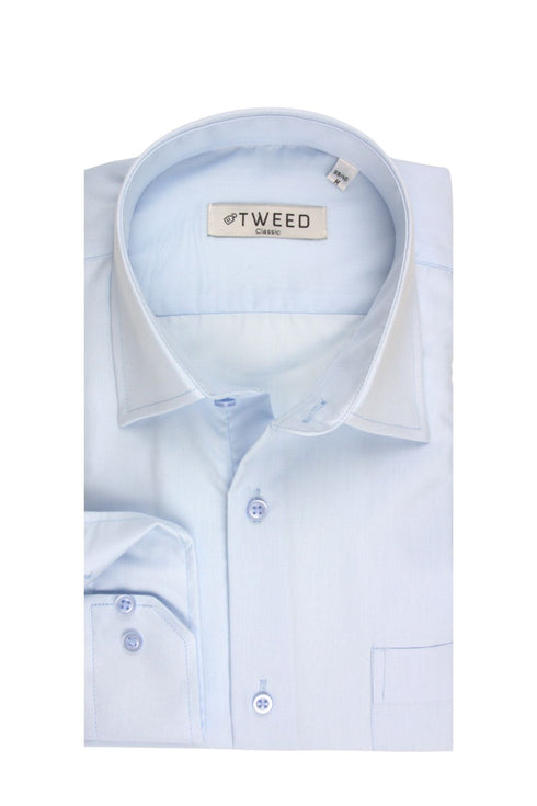 Ανδρικό Πουκάμισο με Τσέπη Σιέλ Tweed