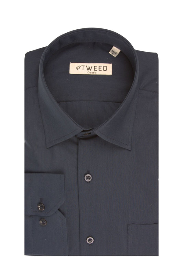 Ανδρικό Πουκάμισο με Τσέπη Μπλε Tweed