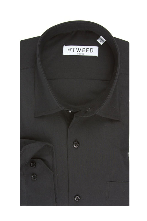 Ανδρικό Πουκάμισο με Τσέπη Μαύρο Tweed