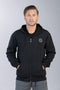 Ανδρική Zακέτα Φούτερ με Kουκούλα Χρώμα Μαύρο Restart