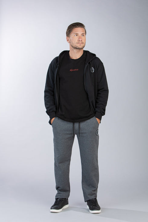 Ανδρική Zακέτα Φούτερ με Kουκούλα Χρώμα Μαύρο Restart