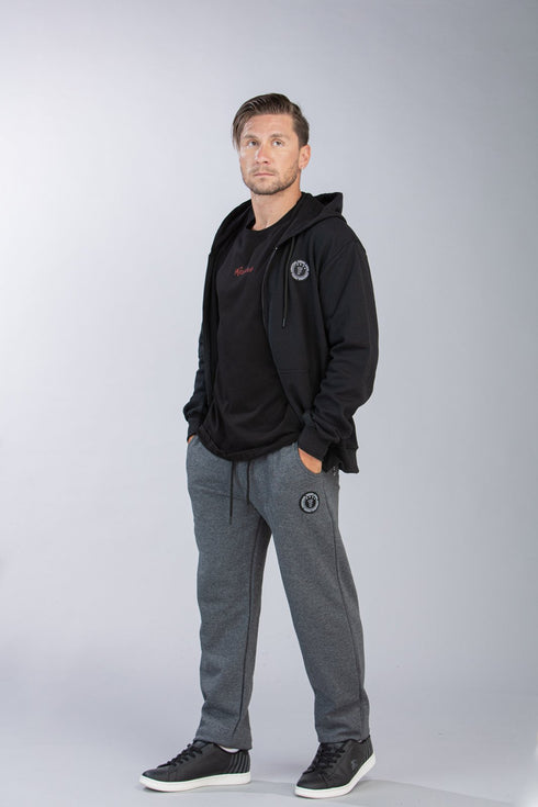 Ανδρική Zακέτα Φούτερ με Kουκούλα Χρώμα Μαύρο Restart