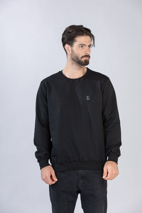 Ανδρικό Φούτερ Λαιμόκοψη Μαύρο Restart