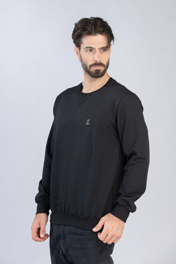 Ανδρικό Φούτερ Λαιμόκοψη Μαύρο Restart