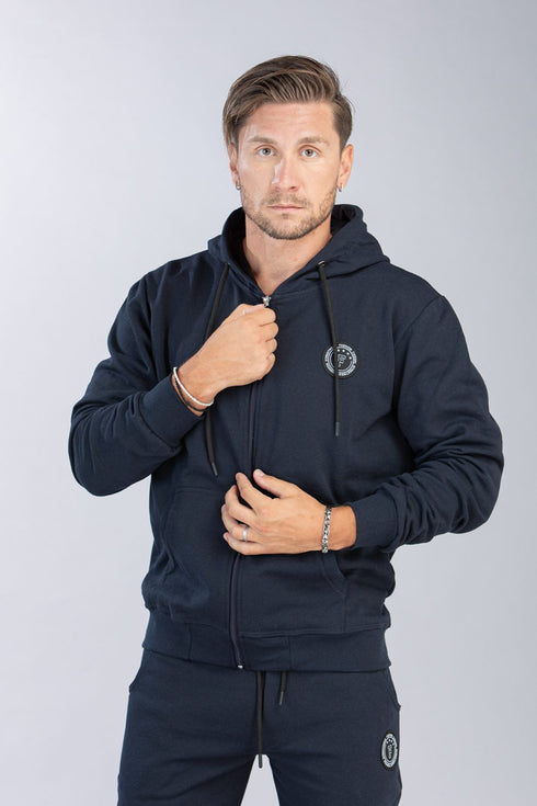 Ανδρική Ζακέτα Φούτερ με Κουκούλα Μπλε Restart