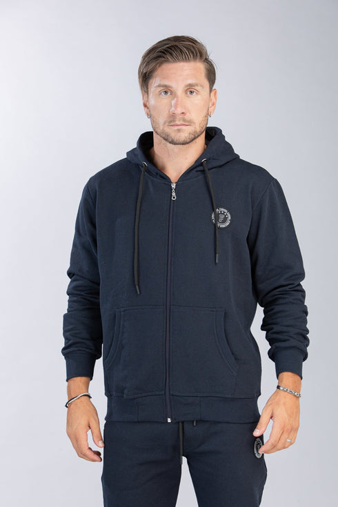 Ανδρική Ζακέτα Φούτερ με Κουκούλα Μπλε Restart