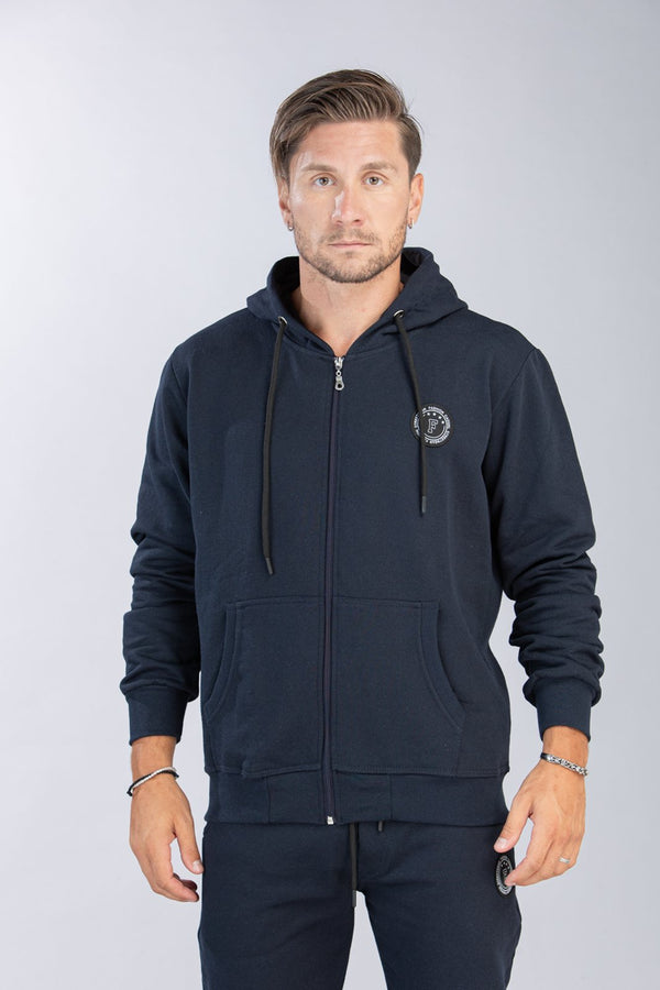 Ανδρική Ζακέτα Φούτερ με Κουκούλα Μπλε Restart