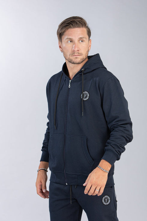 Ανδρική Ζακέτα Φούτερ με Κουκούλα Μπλε Restart