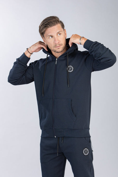 Ανδρική Ζακέτα Φούτερ με Κουκούλα Μπλε Restart