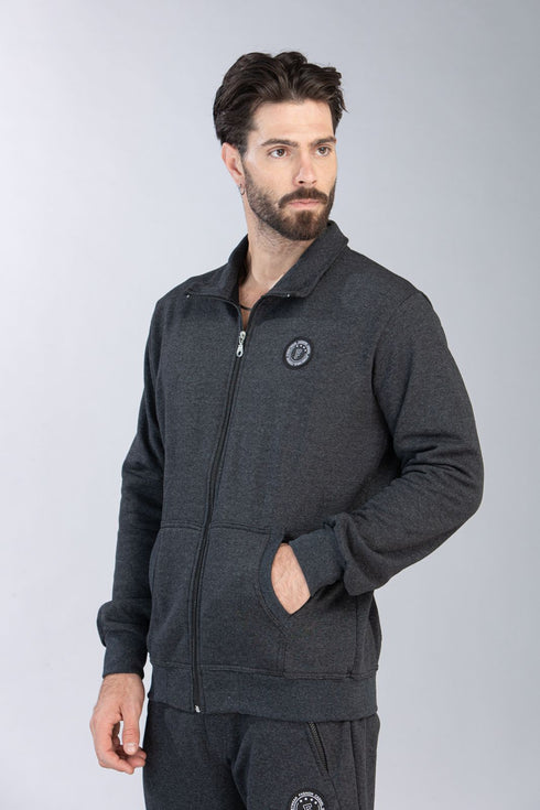 Ανδρική Ζακέτα Φούτερ Γκρι Σκούρο Restart