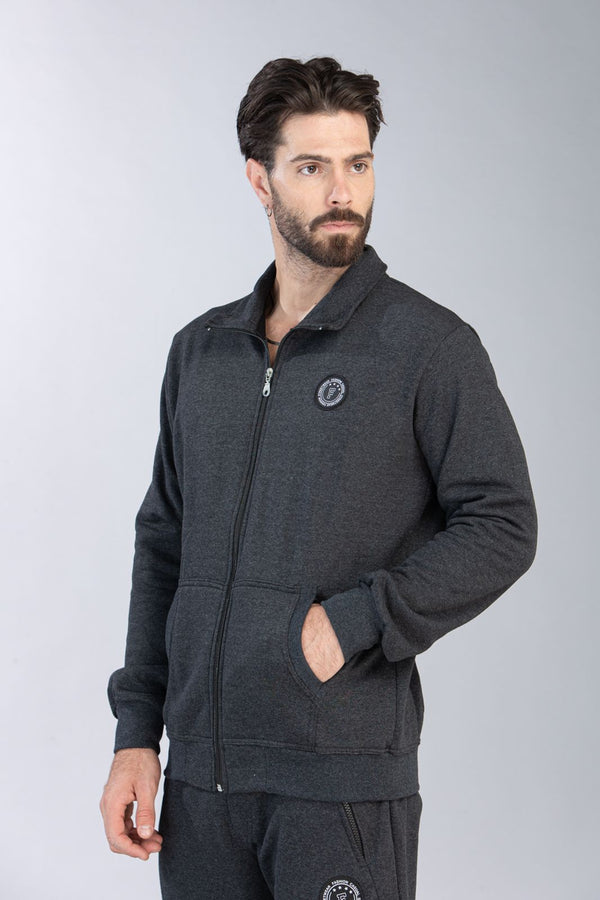 Ανδρική Ζακέτα Φούτερ Γκρι Σκούρο Restart