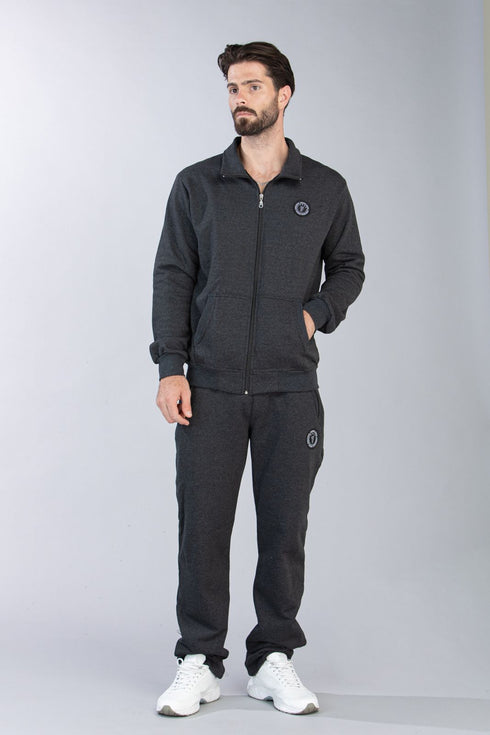 Ανδρική Ζακέτα Φούτερ Γκρι Σκούρο Restart