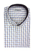 Ανδρικό Πουκάμισο Λευκό με Μπλε-Μπεζ Καρό Tweed