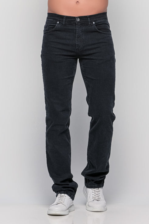 Ανδρικό Τζιν Παντελόνι Ισια Γραμμή Ελαστικό Μαύρο Trial