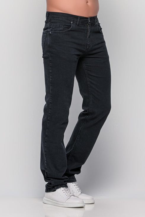 Ανδρικό Τζιν Παντελόνι Ισια Γραμμή Ελαστικό Μαύρο Trial
