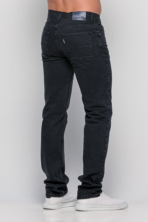 Ανδρικό Τζιν Παντελόνι Ισια Γραμμή Ελαστικό Μαύρο Trial