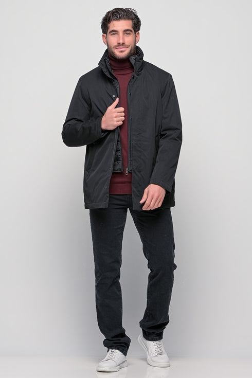 Ανδρικό Μπουφάν με Μόστρα Χρώμα Μαύρο NYT