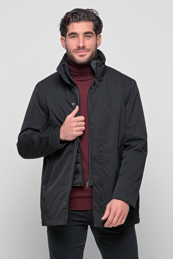 Ανδρικό Μπουφάν με Μόστρα Χρώμα Μαύρο NYT