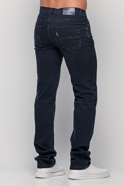 Ανδρικό Τζιν Παντελόνι Ισια Γραμμή Blue-Black Trial