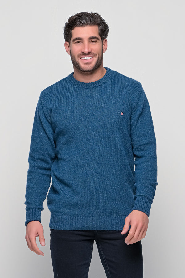 Ανδρικό Πουλόβερ Λαιμόκοψη Πετρόλ NYT