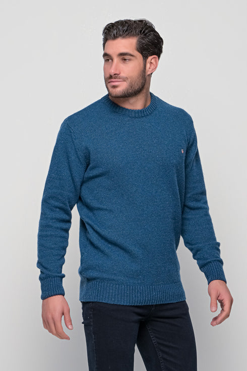 Ανδρικό Πουλόβερ Λαιμόκοψη Πετρόλ NYT