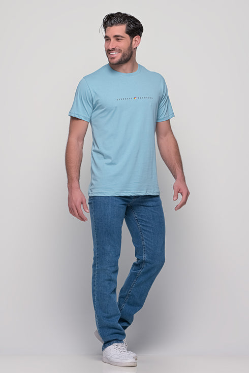 Ανδρικό Τζιν Παντελόνι Ίσια Γραμμή Ελαστικό Μπλε Ανοιχτό Trial