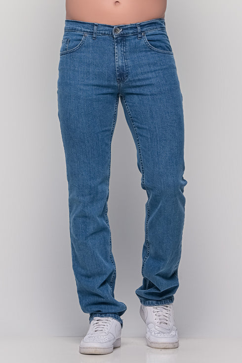 Ανδρικό Τζιν Παντελόνι Ίσια Γραμμή Ελαστικό Μπλε Ανοιχτό Trial