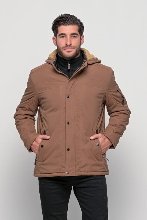 Ανδρικό Χειμωνιάτικο Μπουφάν Κάμελ Lexton