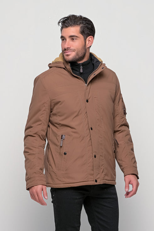 Ανδρικό Χειμωνιάτικο Μπουφάν Κάμελ Lexton