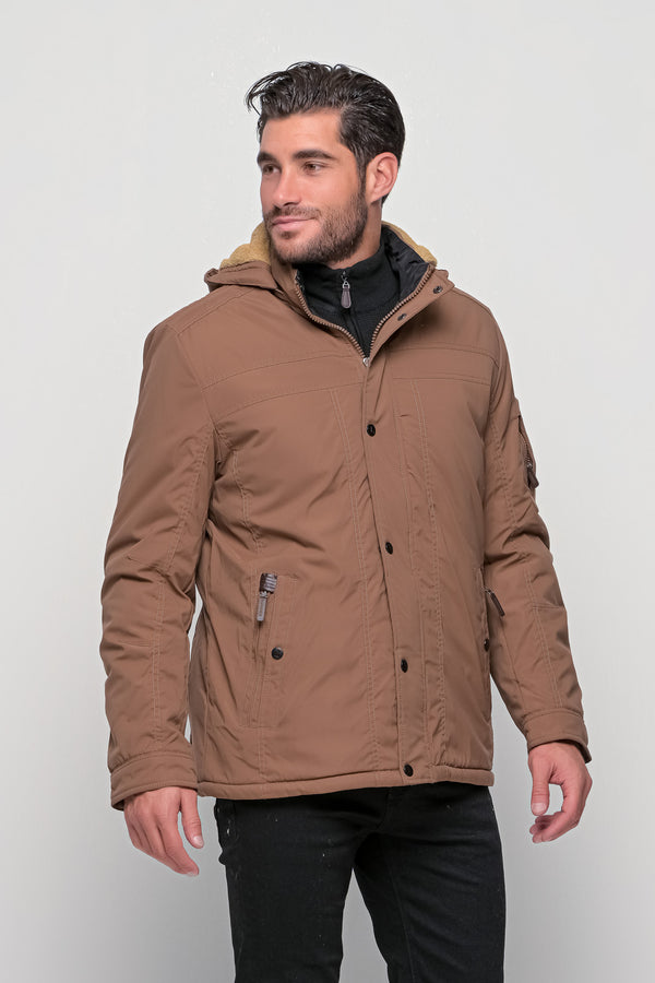 Ανδρικό Χειμωνιάτικο Μπουφάν Κάμελ Lexton