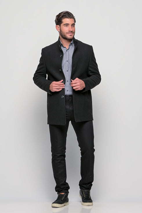 Ανδρικό Ημίπαλτο Χρώμα Μαύρο Lexton