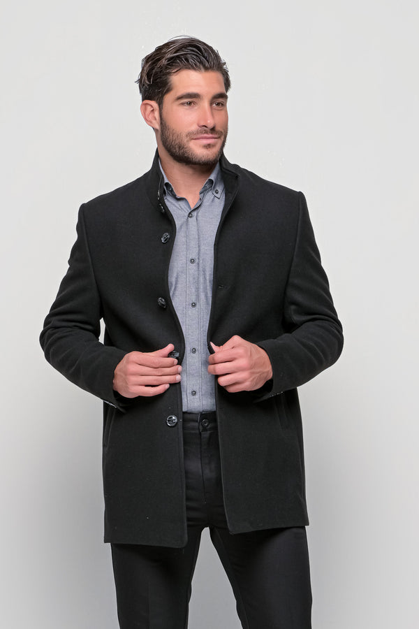 Ανδρικό Ημίπαλτο Χρώμα Μαύρο Lexton