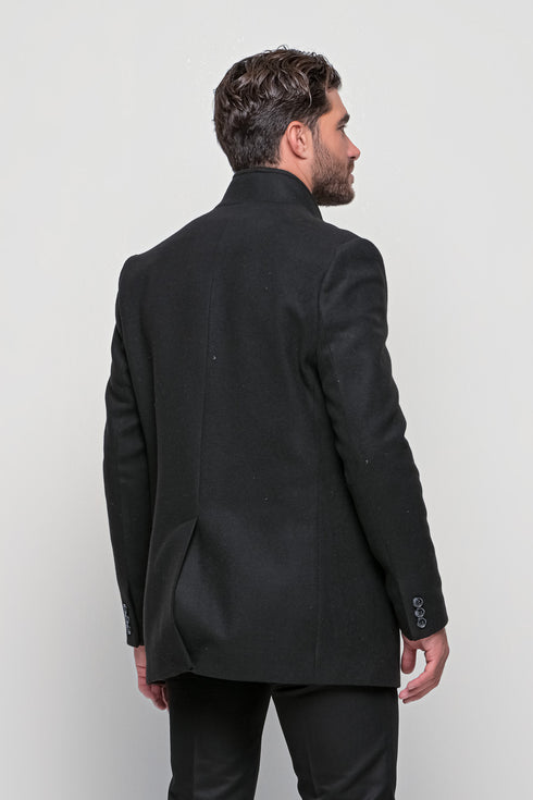 Ανδρικό Ημίπαλτο Χρώμα Μαύρο Lexton