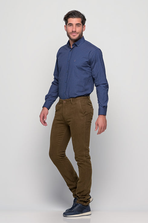 Ανδρικό Παντελόνι Στενή Γραμμή Λαδί NYT