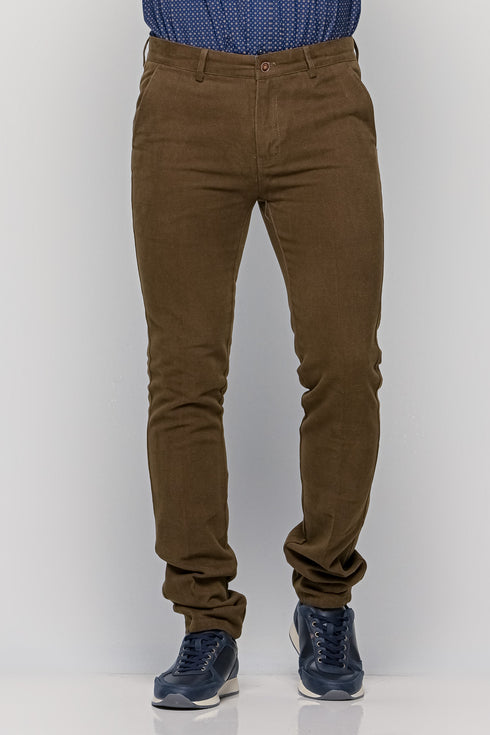 Ανδρικό Παντελόνι Στενή Γραμμή Λαδί NYT