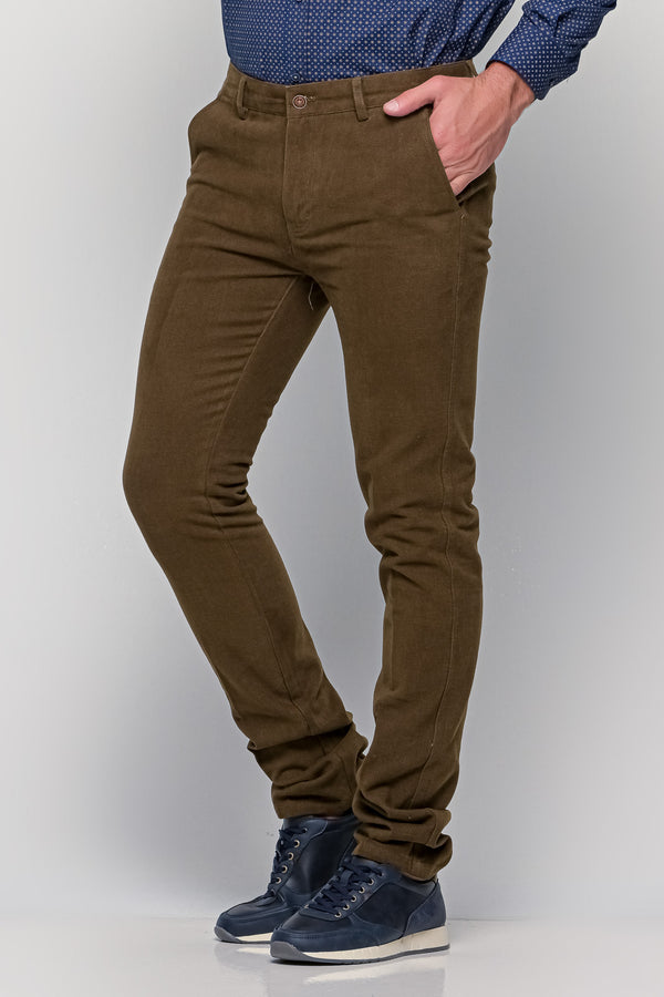 Ανδρικό Παντελόνι Στενή Γραμμή Λαδί NYT