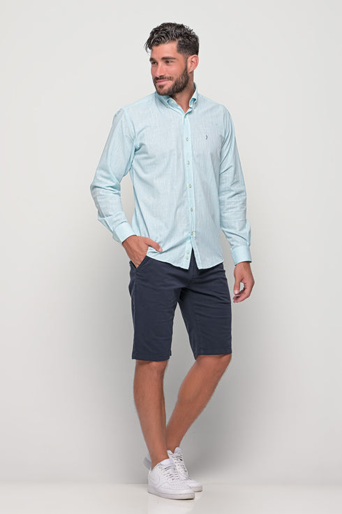 Ανδρική Βερμούδα Chino Χρώμα Μπλε Cotton Green