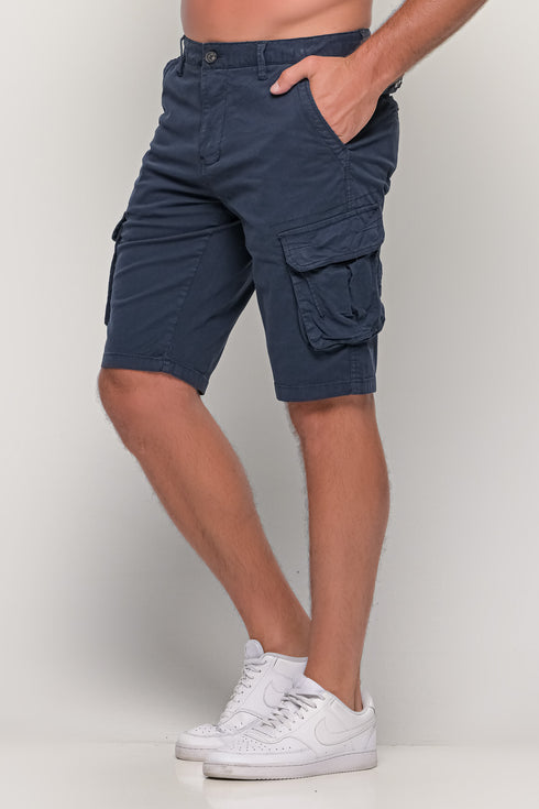 Ανδρική Βερμούδα Cargo Χρώμα Μπλε Cotton Green