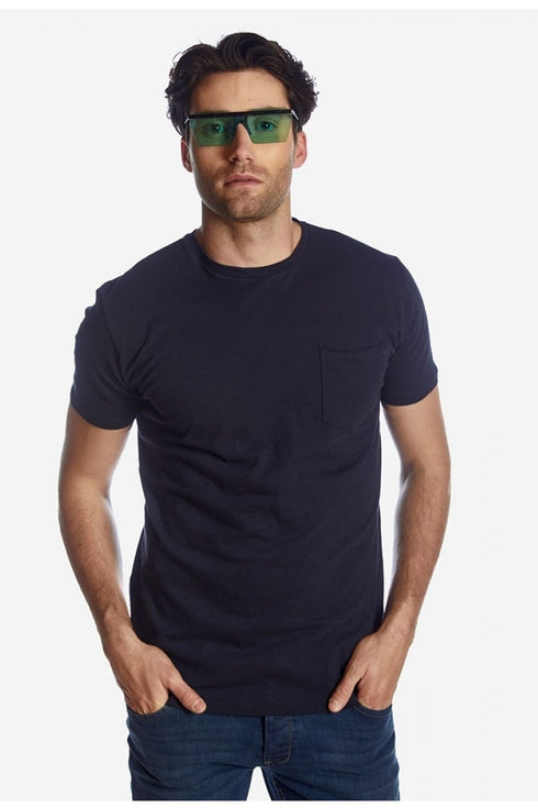 Ανδρικό T-Shirt Μπλε με Τσεπάκι Camaro